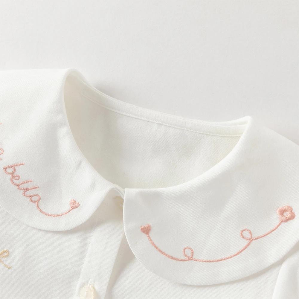 Dave Bella enfants coton chemise automne printemps manches longues filles blouse décontractée élégan