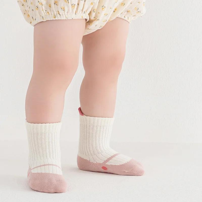 3 paires/lot chaussettes pour enfants pour filles garçons coton doux enfant en bas âge plancher mais