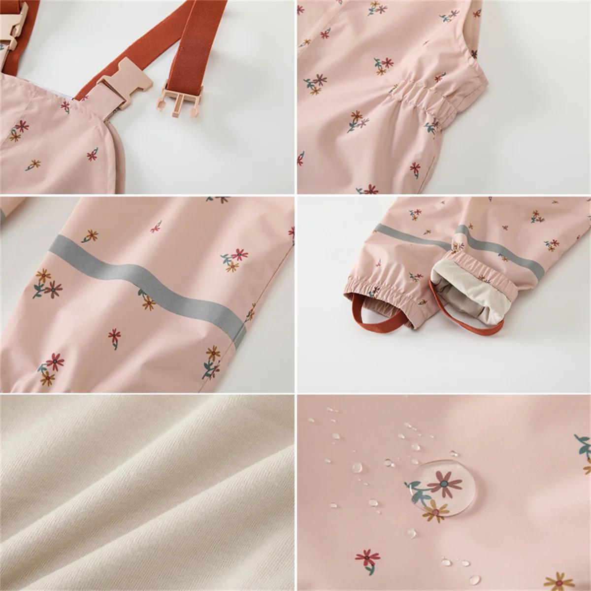 HONEYKING enfants pantalons de pluie imperméables combinaisons pour bébés garçons filles salopette p