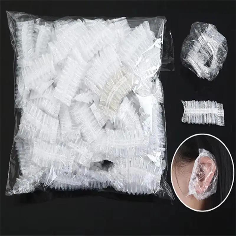 Cache-oreilles jetables pour Salon de coiffure, 100/200 pièces, couverture d'oreille transparente, P