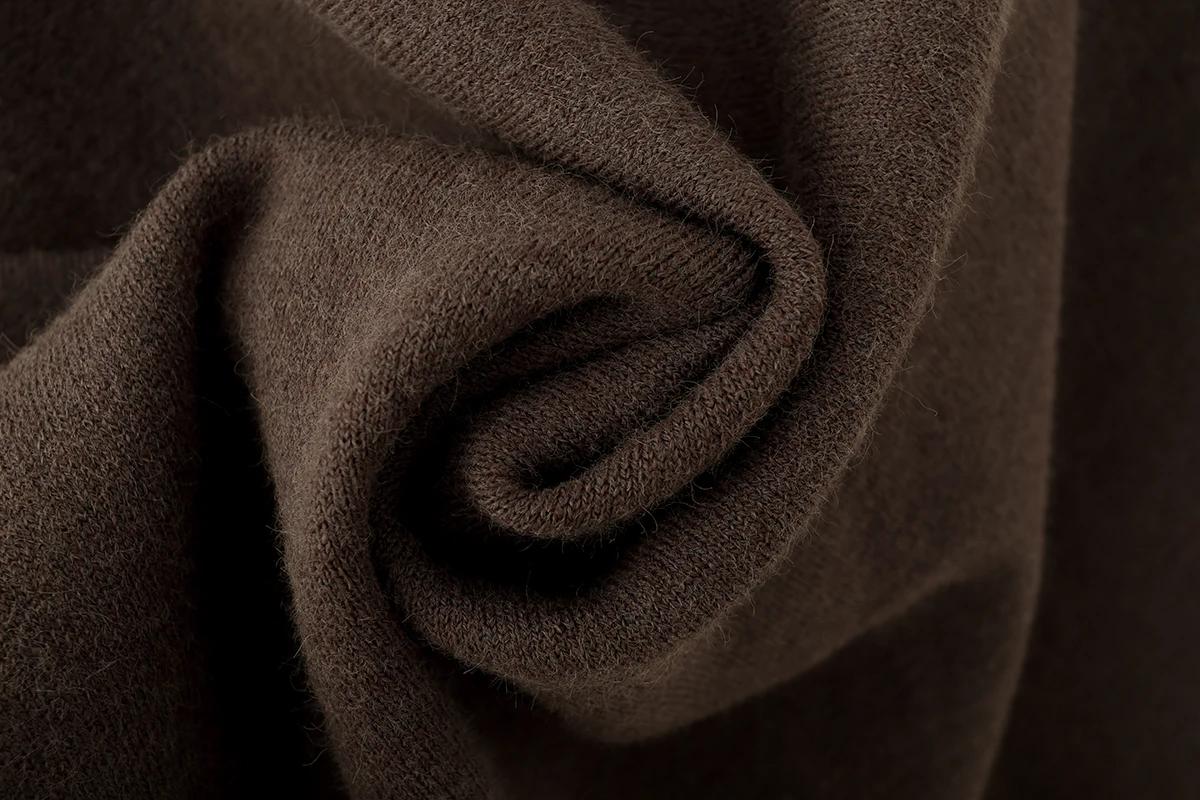 ETJ 2025 nouvelle mode femme surdimensionné version ample du col rond cape pull couleur unie manches