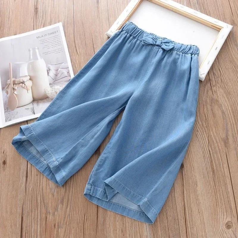 2025 nouvelle mode enfants pantalons à jambes larges été décontracté mince en mousseline de soie pan