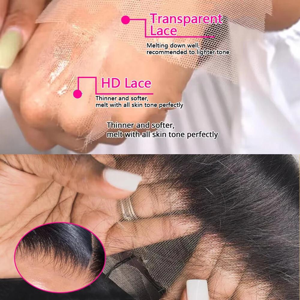 Uly Hair-Perruque de cheveux humains à vague profonde pour femme, dentelle transparente HD, perruque