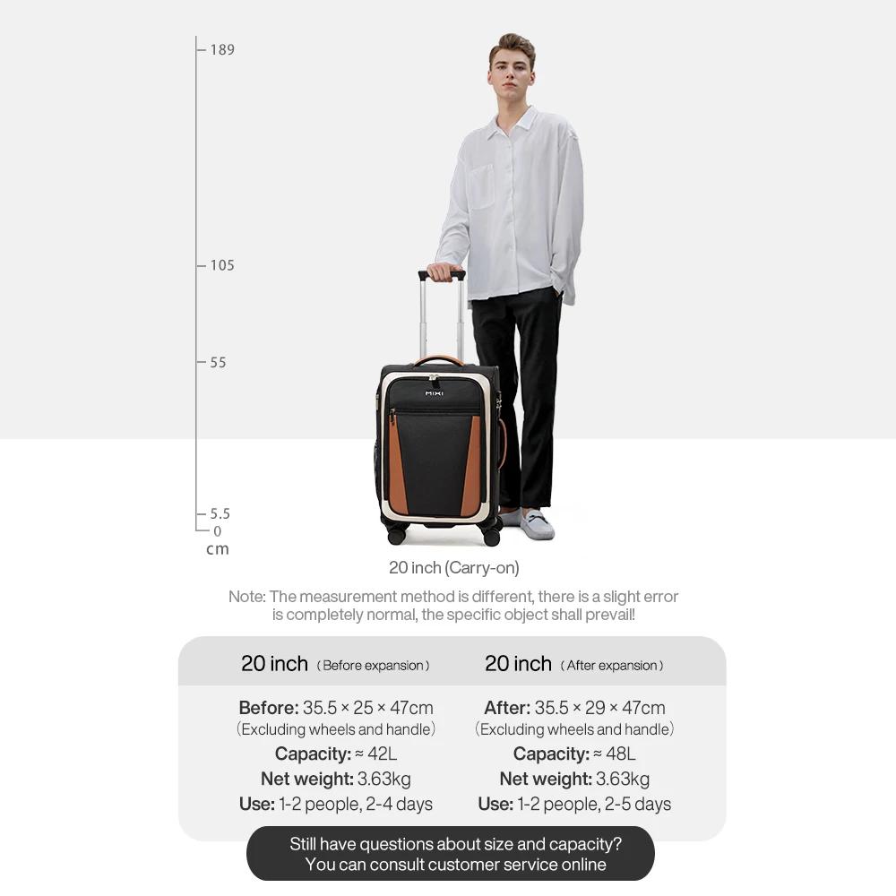 Mixi 20 pouces hommes voyage d'affaires Oxford bagages femmes valise à main Spinner roues sac roulan