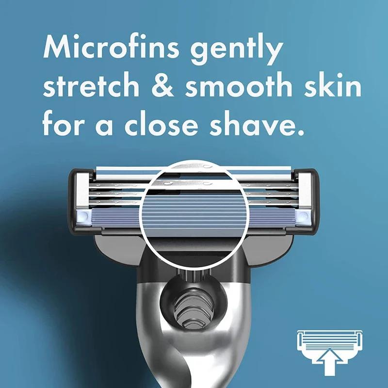 Gillette-Rasoir de tête Mach 3 pour hommes, adhérence quotidienne avec Lubstrips, 3 couches, coupe r