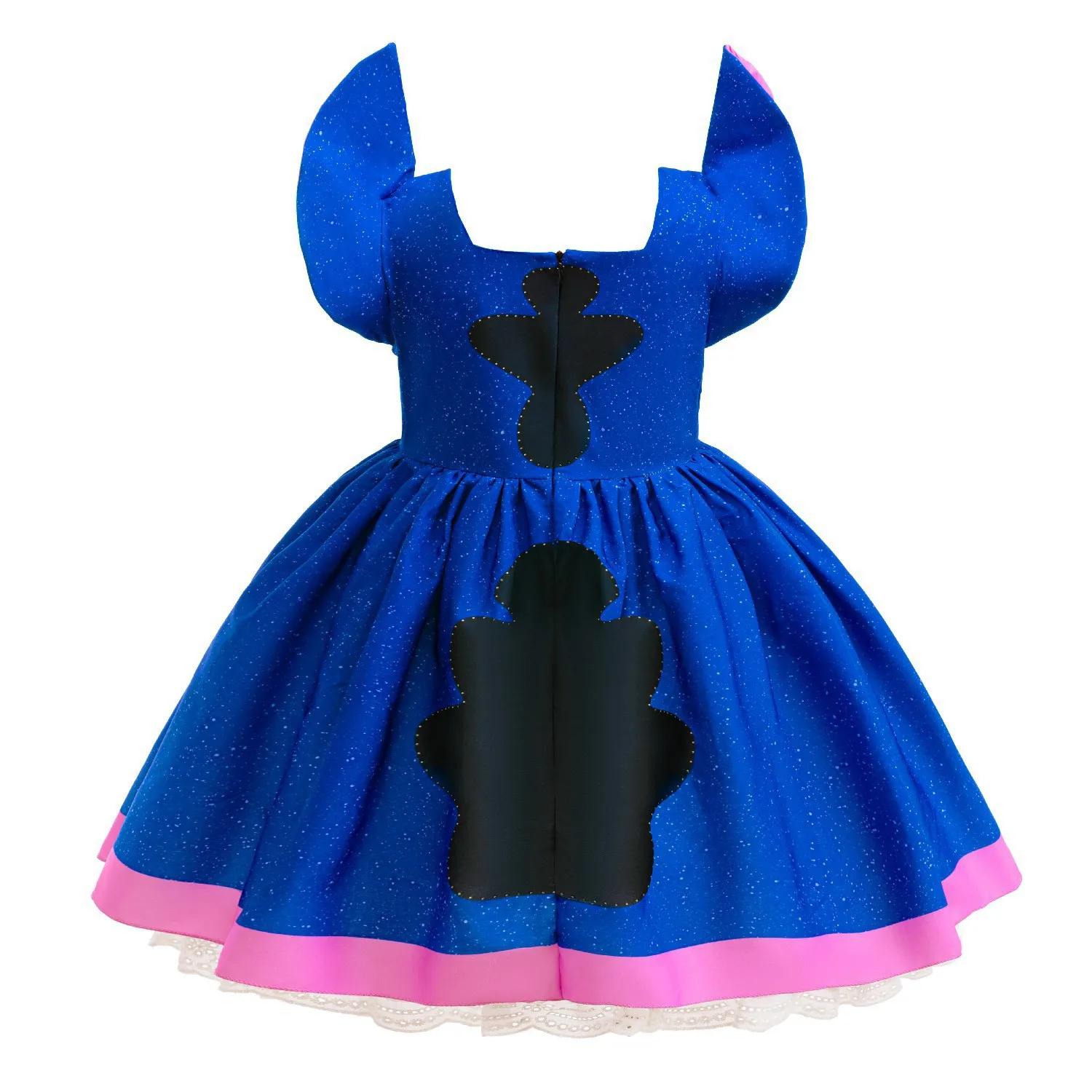 Robe Lilo Stitch pour filles de 2 à 10 ans, Costume de carnaval de jeu de rôle de dessin animé Disne