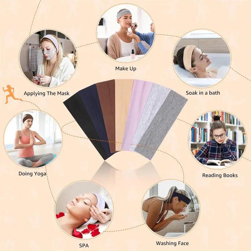 7 pièces bandeaux de sport élastiques pour femmes bandeaux extensibles de couleur bonbon bandeaux de