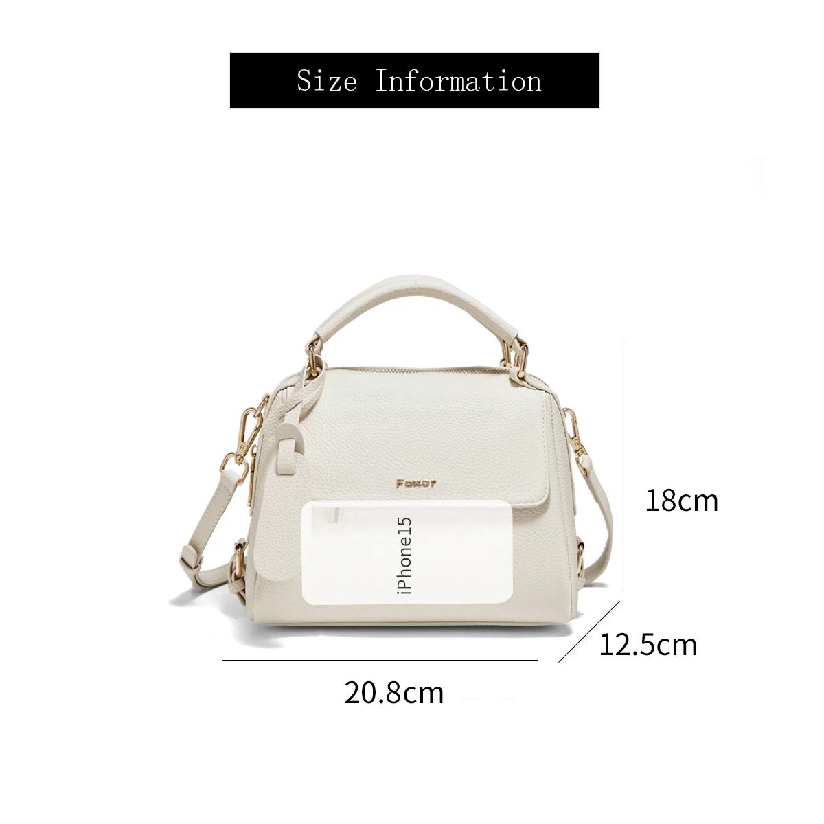 Sac à main femme FOXER 2026 en cuir de vachette, sac à bandoulière de luxe léger pour le quotidien e