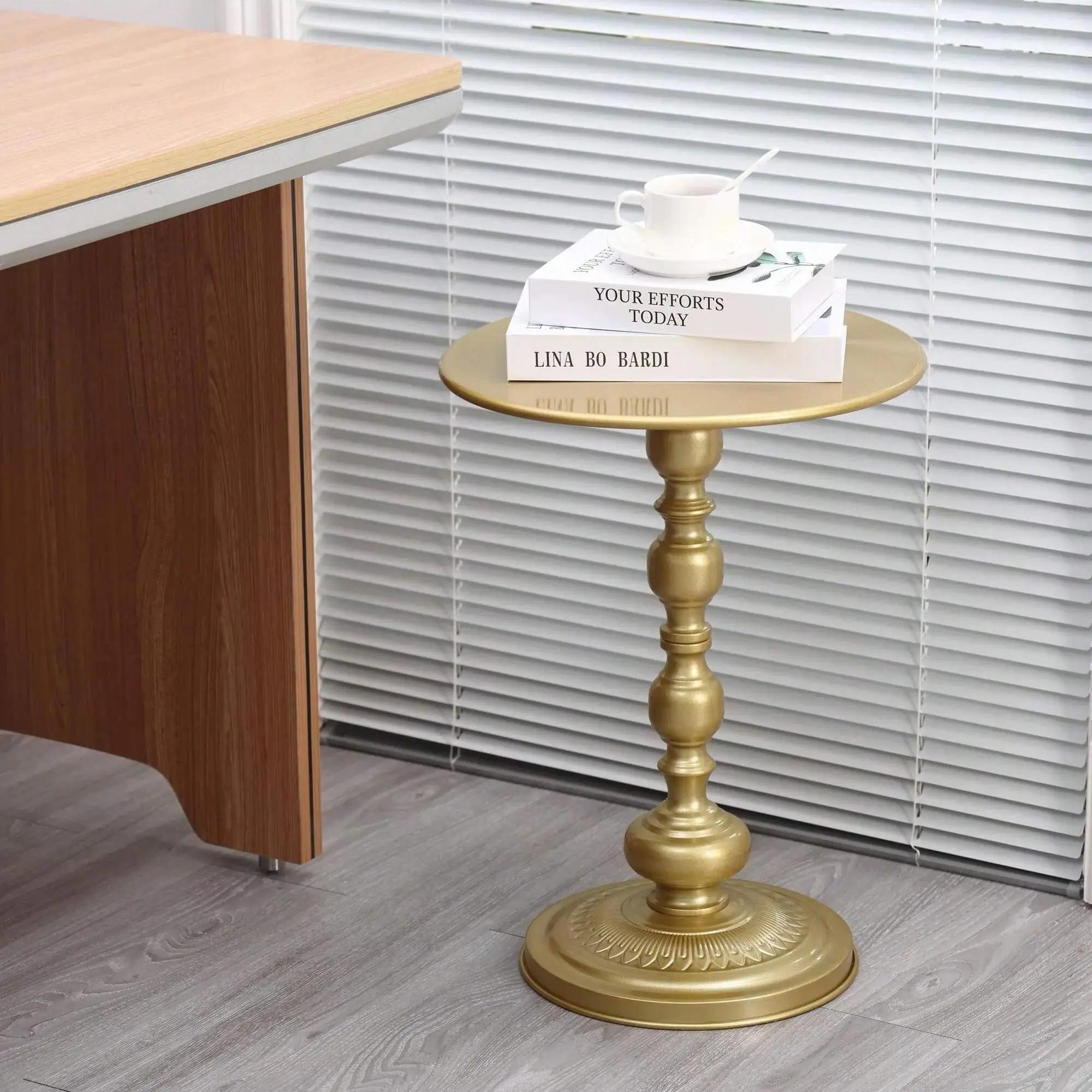 Table basse nordique vintage, table d'appoint de canapé, coin en métal, table ronde de chevet, meubl