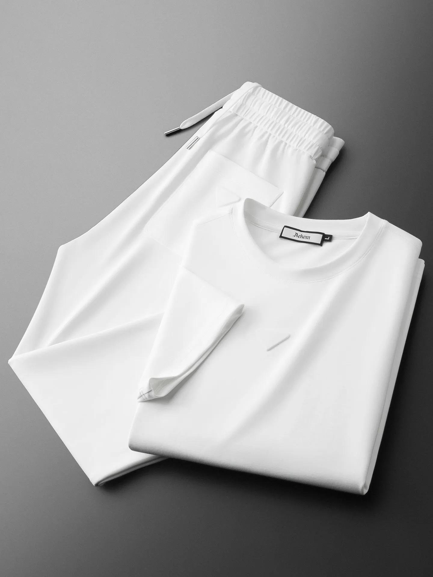 Ensemble deux pièces en coton modal doux pour homme, manches courtes, col rond, style sport décontra