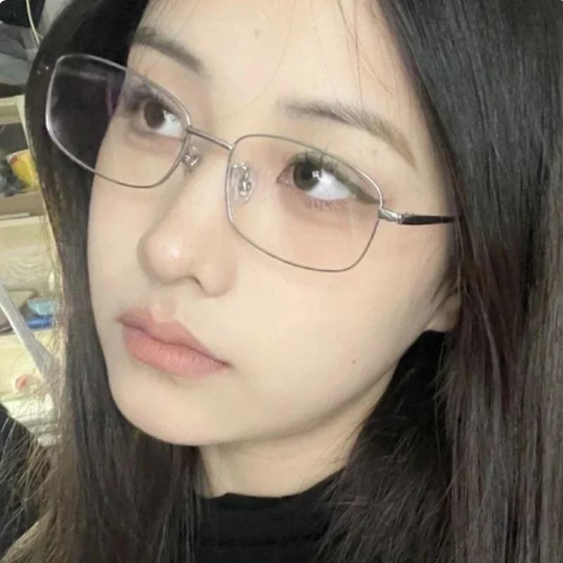 Y2K Harajuku petites lunettes à monture carrée femmes rétro lunettes en métal lunettes claires lunet
