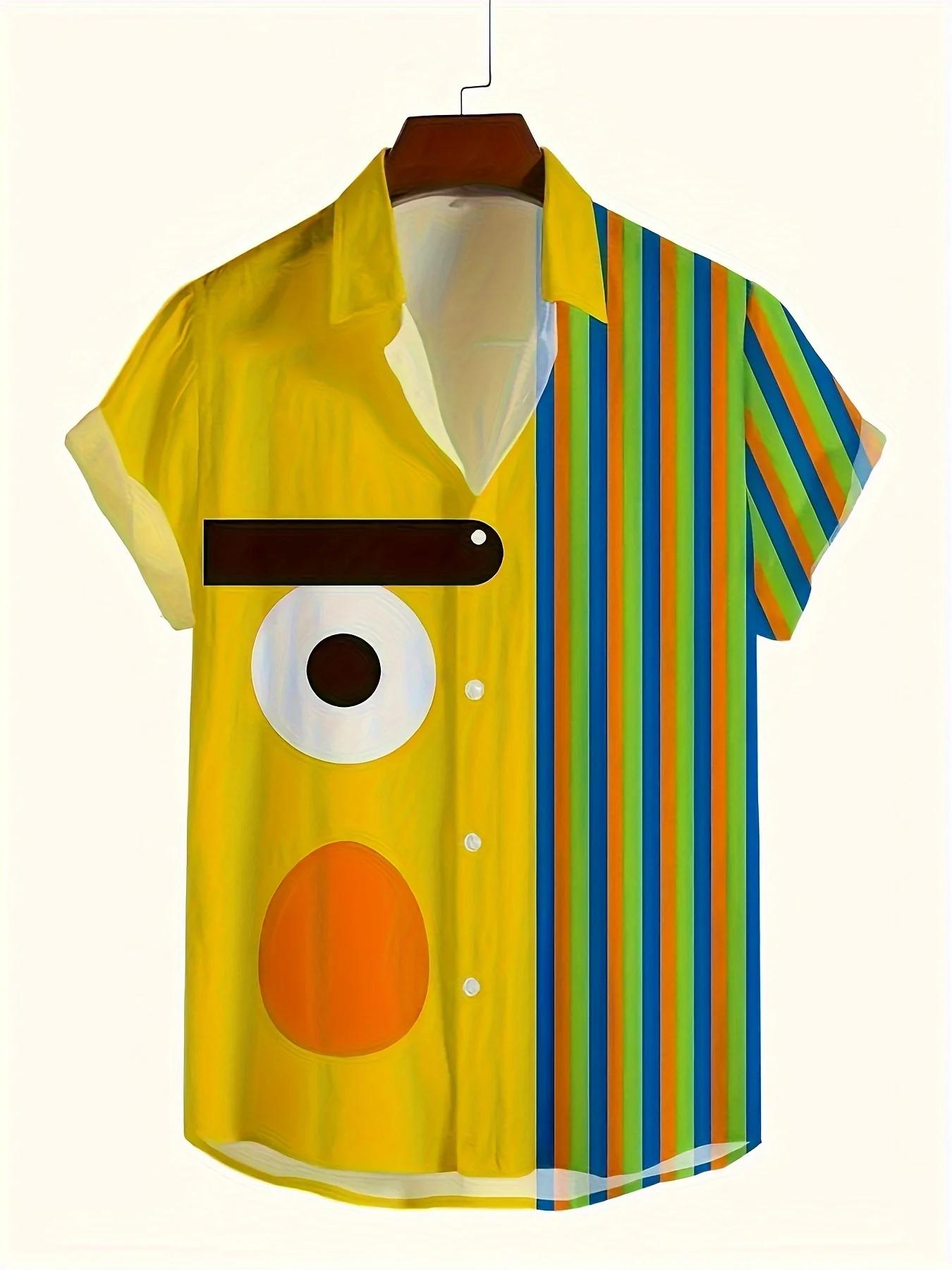 Chemise décontractée à manches courtes pour hommes, graphique de la vie marine, chemises à revers bo