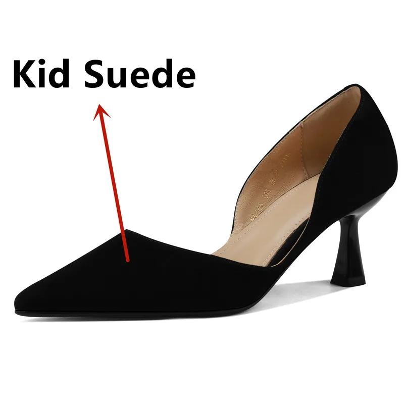 FEDONAS-Escarpins pointus en cuir véritable pour femmes, chaussures à talons fins, robe de bureau, d