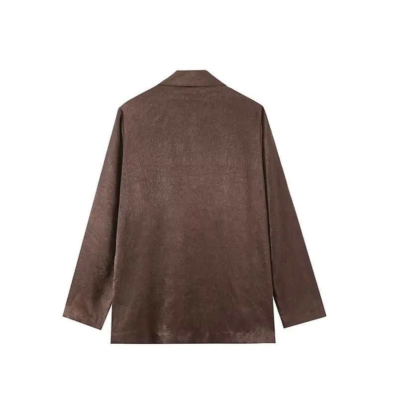 NLZGMSJ Nouveauté Printemps 2026 – Ensembles Femme : Pantalon Large Effet Froissé et Veste de Bureau