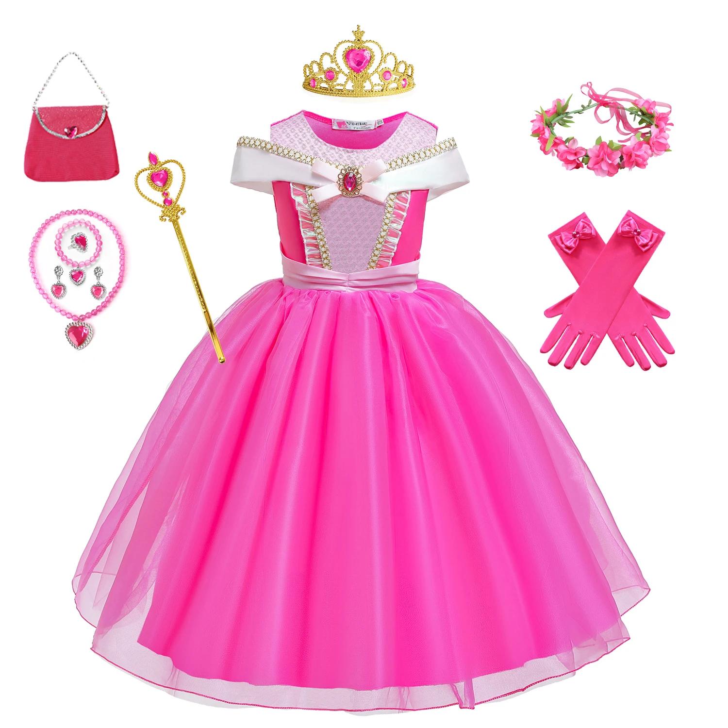 Filles Aurora Belle Raiponce Sofia Princesse Robe Halloween Pâques Cosplay Costume Fête Enfants Robe