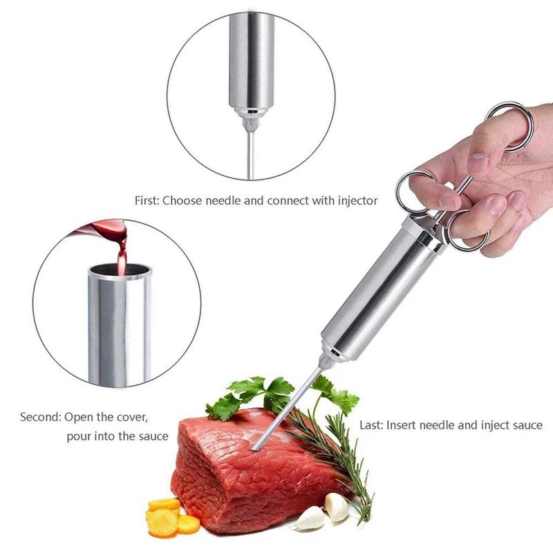 Kit d'Injecteurs d'Assaisonnement pour la Viande à la MDF ade, Injecteurs de Viande Urkey, Seringue 