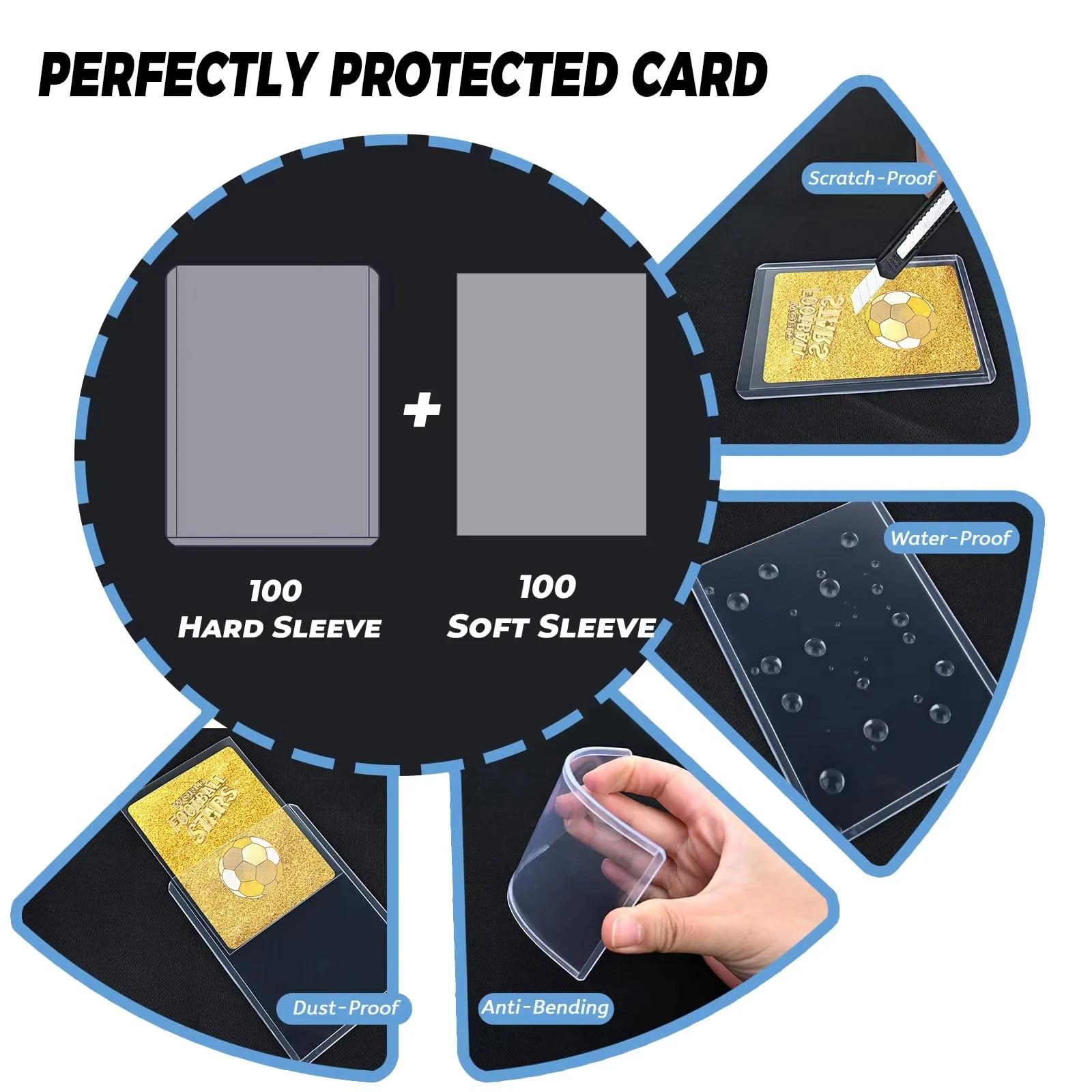 600 protège-cartes rigides et souples avec film protecteur transparent pour cartes de jeu Pokémon et