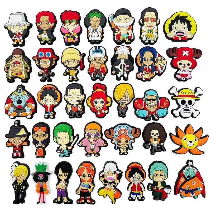 Ensemble de 12/24/36 pièces, série une pièce, figurines Luffy Zoro Sanji, chaussures à trous de dess