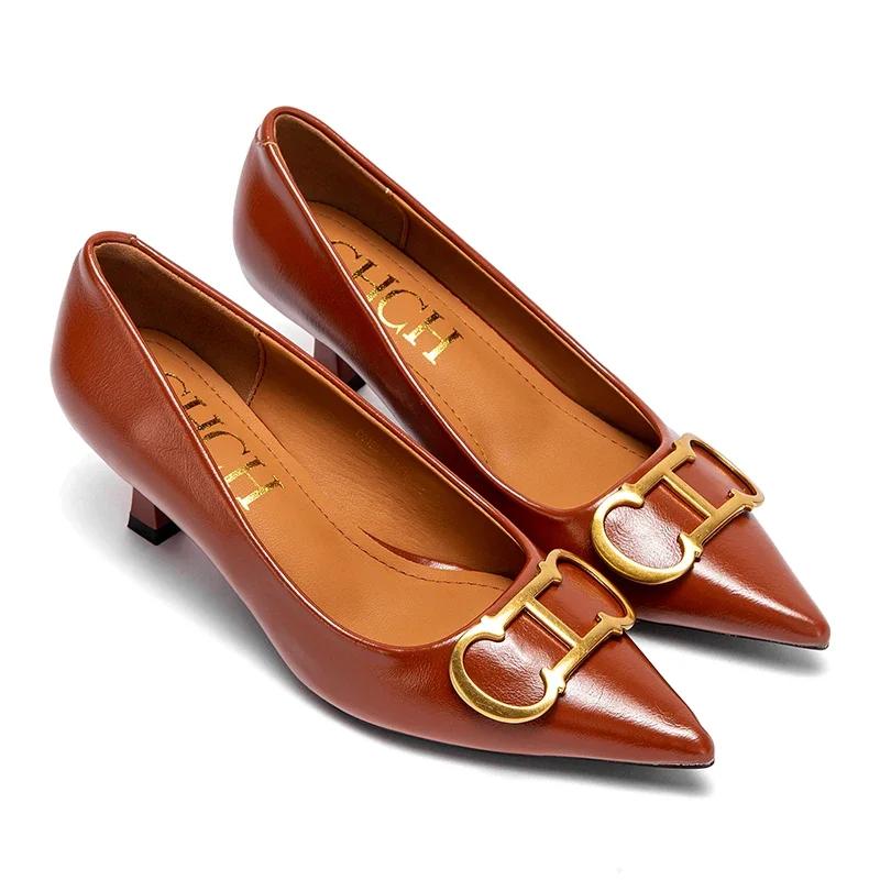 Chaussures pour femmes bout pointu talons hauts en cuir verni robe talons chaussures bateau chaussur