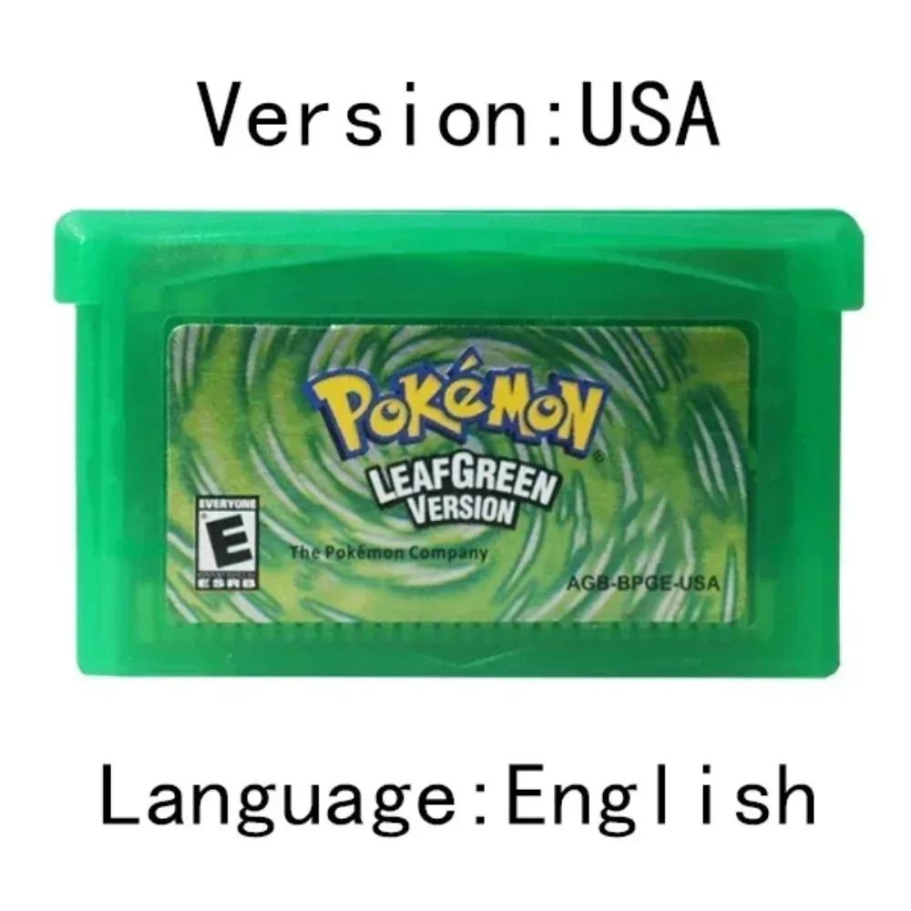 Cartouche de jeu vidéo GBA populaire des états-unis, carte de Console, série Pokemon, émeraude, feui