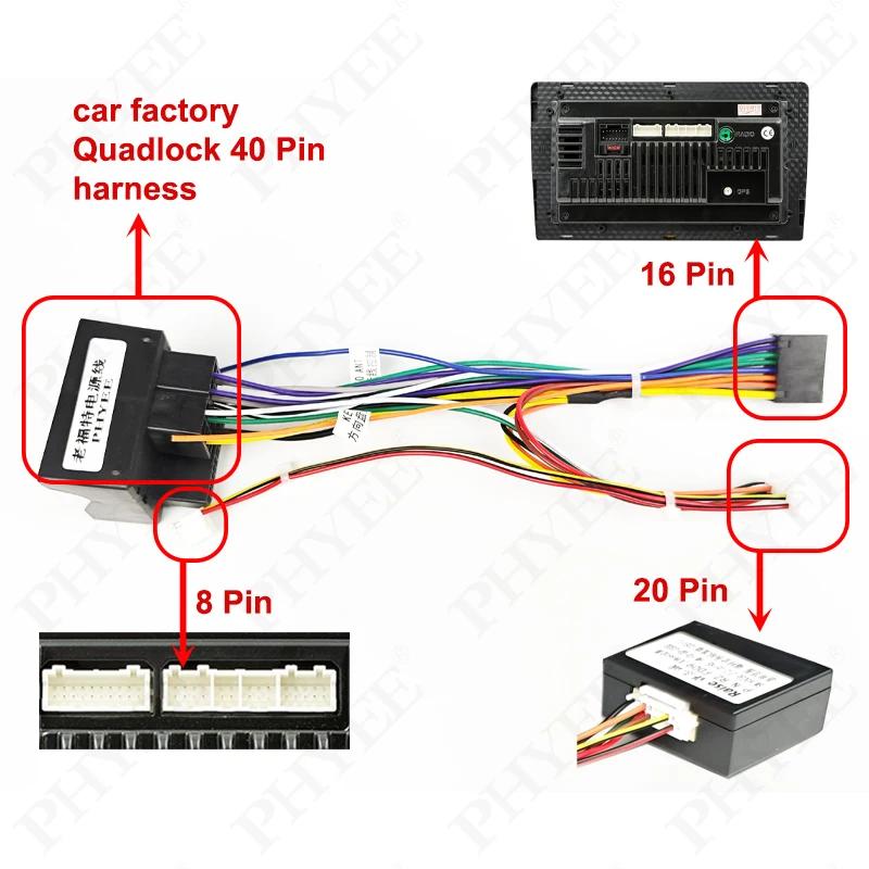 Faisceau de câbles Quadlock, décodeur de Bus CAN, rétention SWC, adaptateur P&P 16 broches pour Radi