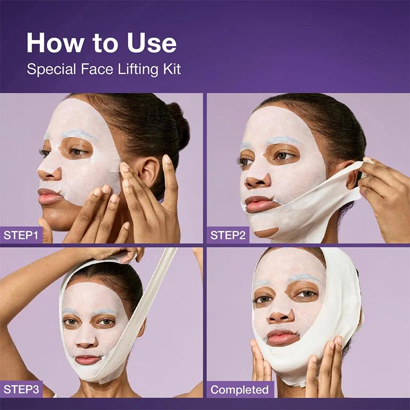 Masque facial complet à levage instantané avec masque raffermissant au collagène peptidique pour une