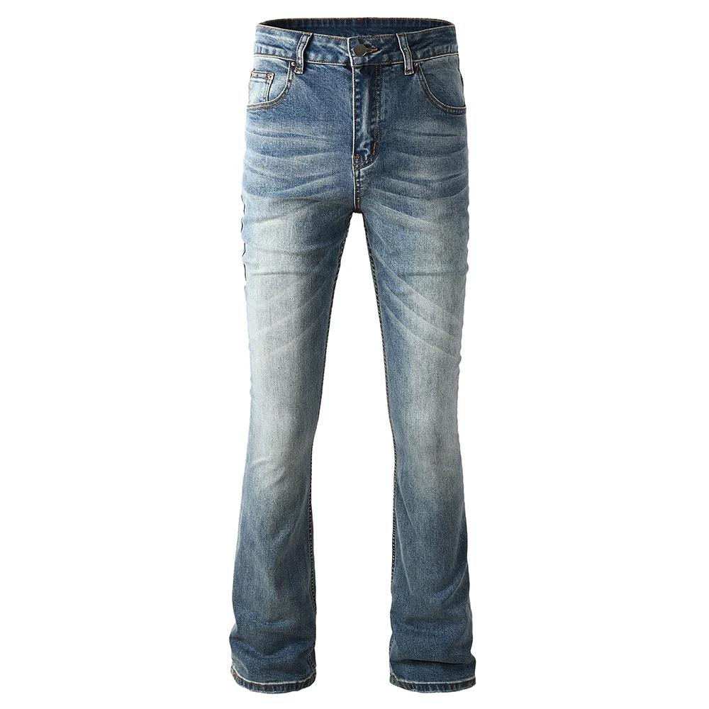 Jean Slim coupe botte pour hommes, pantalon en Denim de coton bleu de couleur Pure de haute qualité,