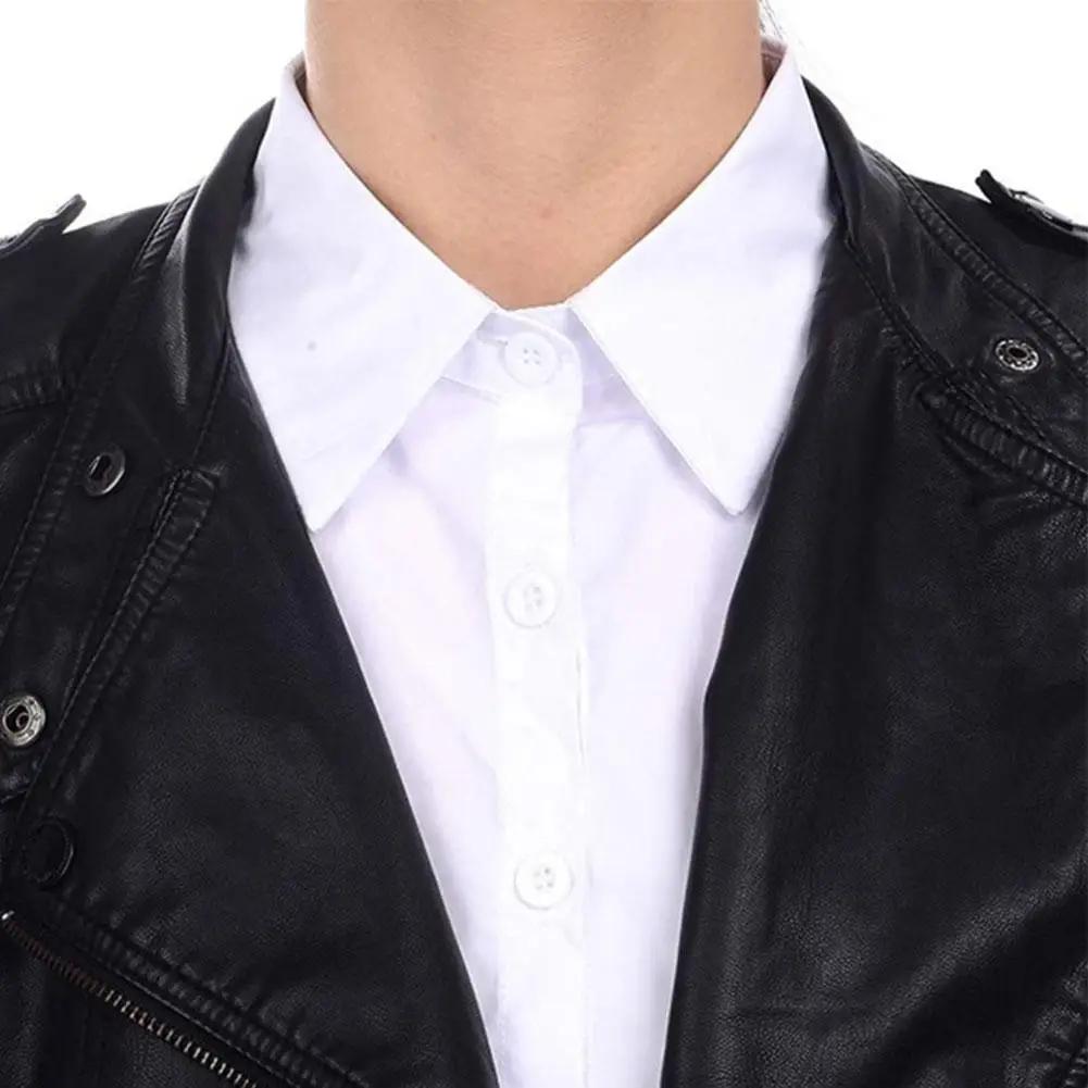 Faux col détachable pour filles, chemises, demi-chemisier, robe baccalauréat, hauts de couleur unie,