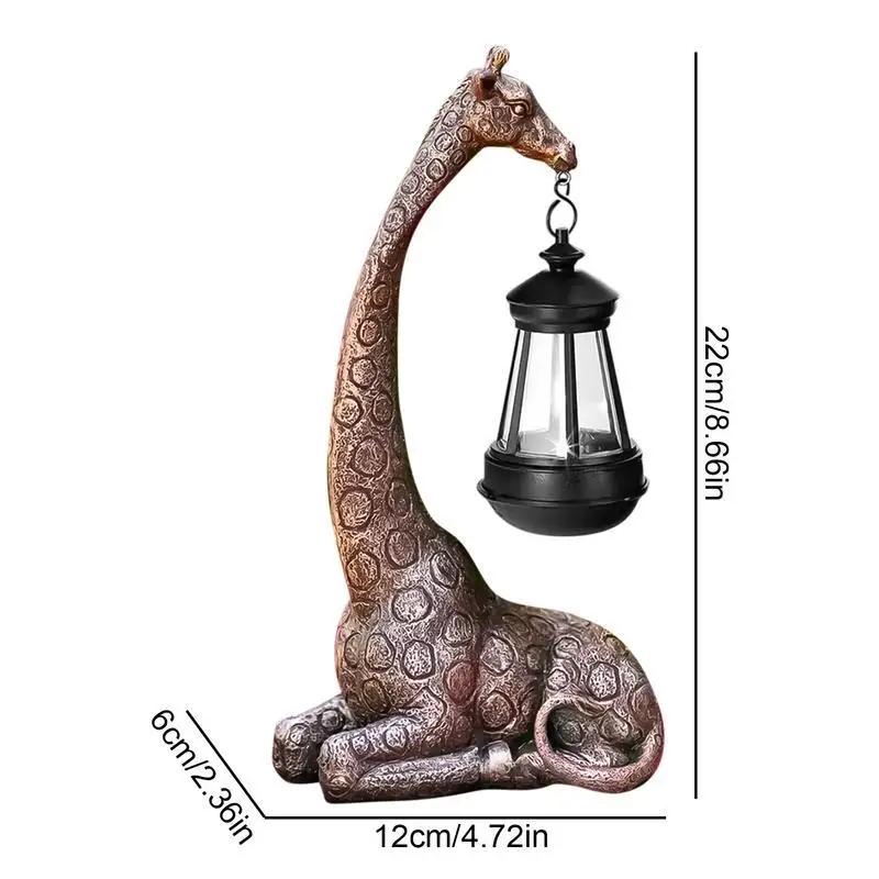 Statue de jardin en forme de girafe, lumière solaire mignonne, Figurine d'animal, lanterne, Sculptur