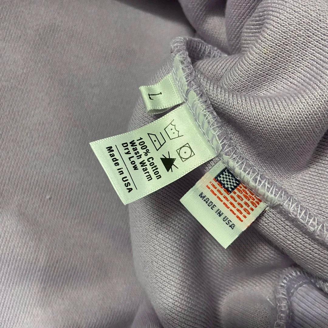Violet KANYE YZY Double couche solide à capuche hommes femmes haute qualité tissu lourd pull à capuc
