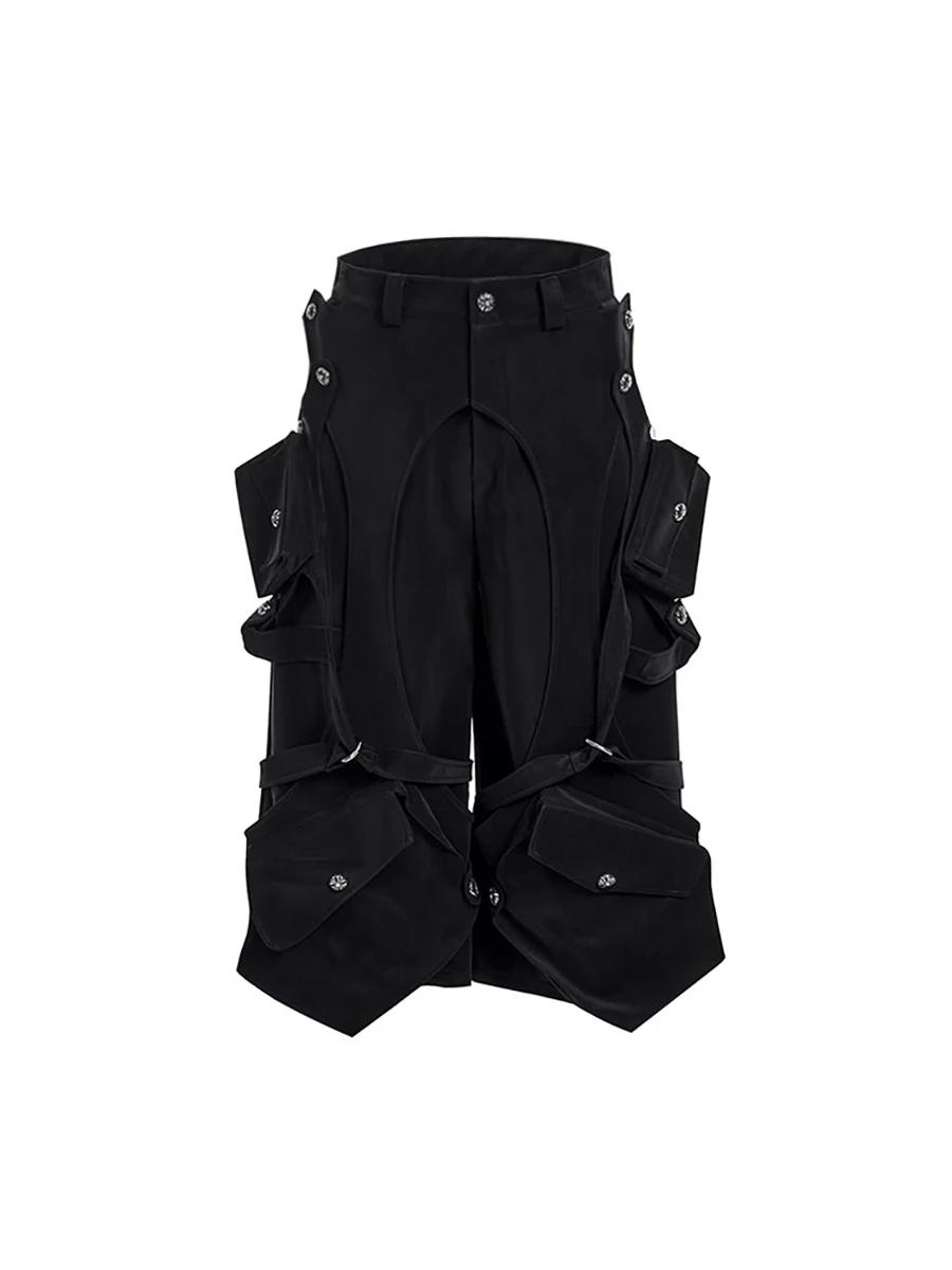 Mauroicardi printemps été Cool noir Cargo Shorts pour hommes taille haute genou longueur pantalon dr