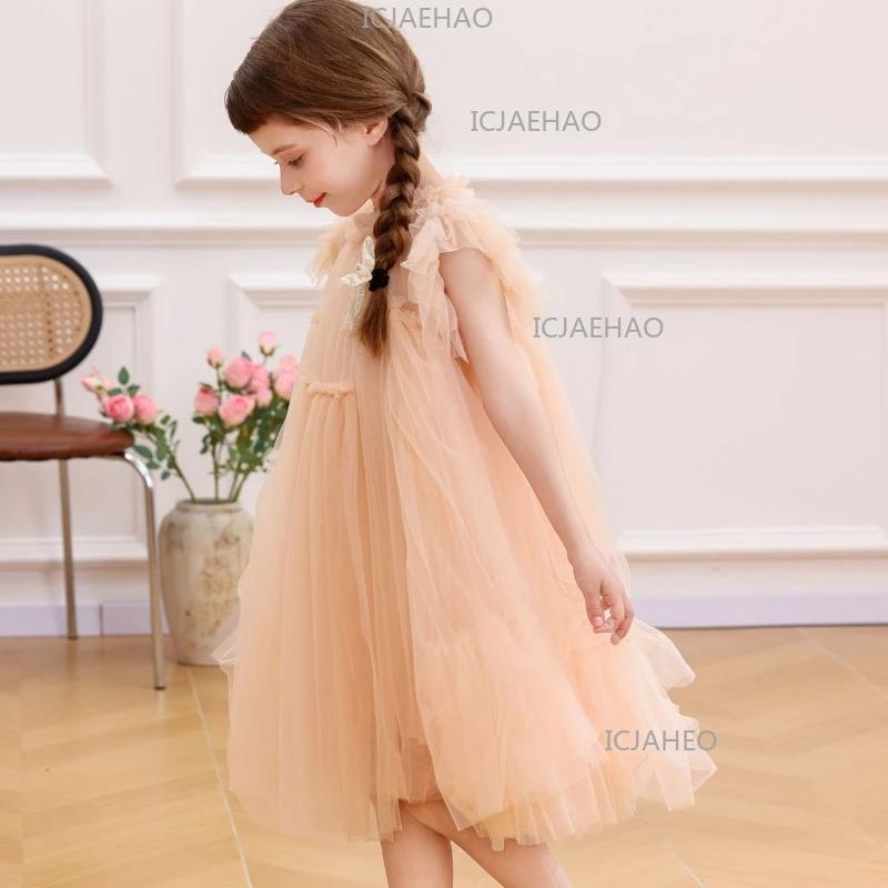 Robe de Princesse Élégante pour Filles 2026 – Tenue de Soirée Formelle Tutu avec Manches Volantes po