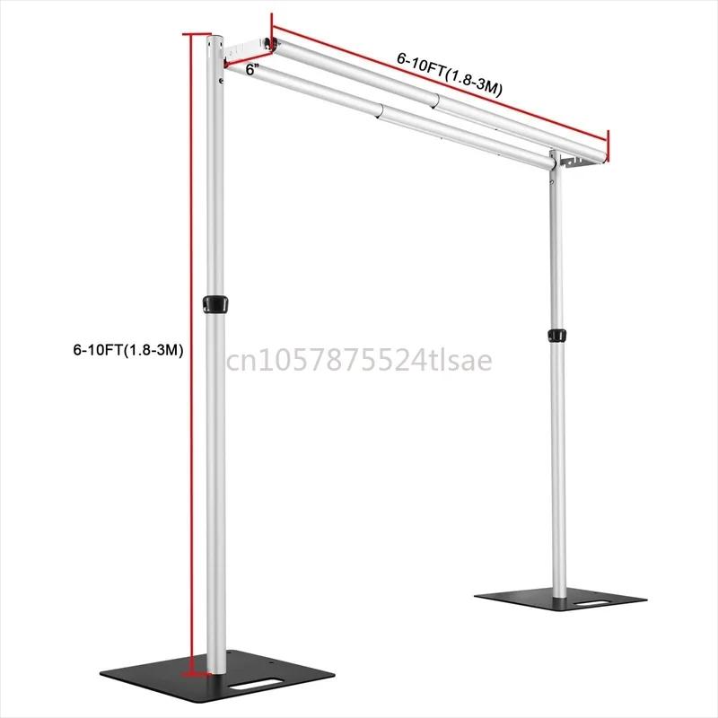 Arc carré de mariage 10x10 pieds, cadre de fond de gaze, support à Double tige en alliage d'aluminiu