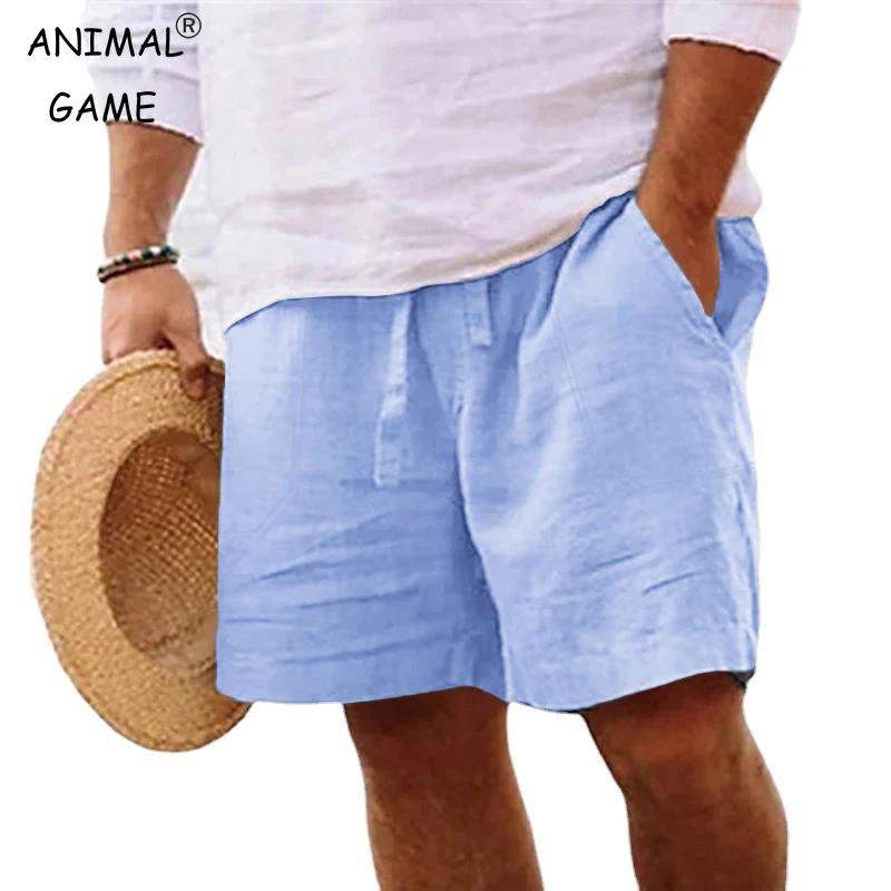 Nouveaux shorts de sport légers en coton de couleur unie pour hommes, shorts de plage oversize, shor