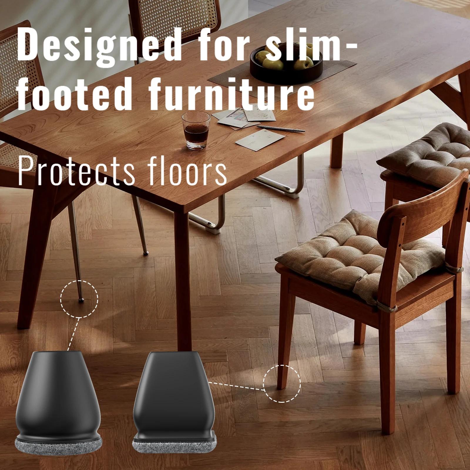 8 protections de pieds de chaise en silicone, diagonales, avec coussinets en feutre épais, en TPE, p