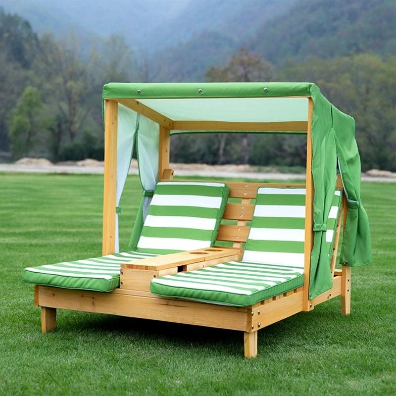 Chaise longue de plage pour enfants-canapé pliable d'extérieur avec dossier, siège Double pour le sa