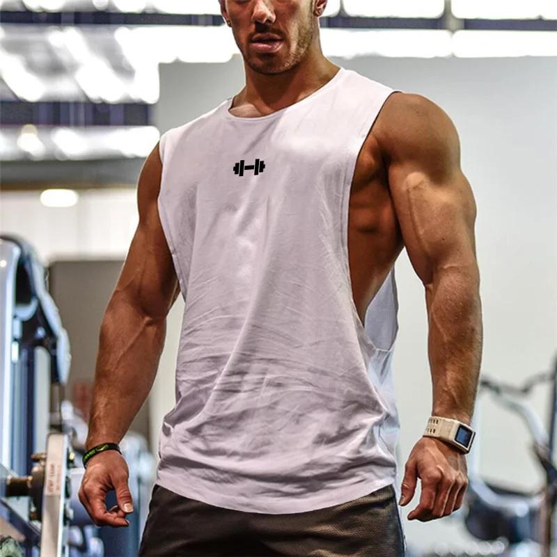 Gilets d'entraînement de Fitness en coton respirant fentes latérales débardeurs hommes musculation M