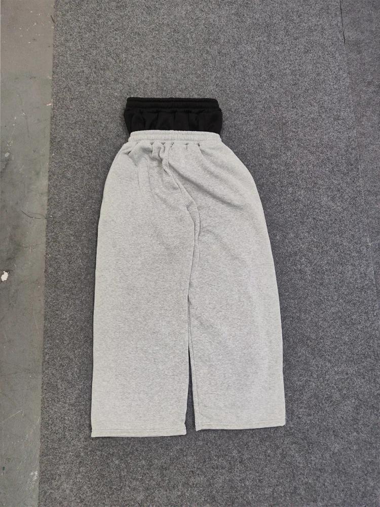 Pantalon de Couple de rue brodé européen et américain, Double tête, Double taille, pantalon à motif 