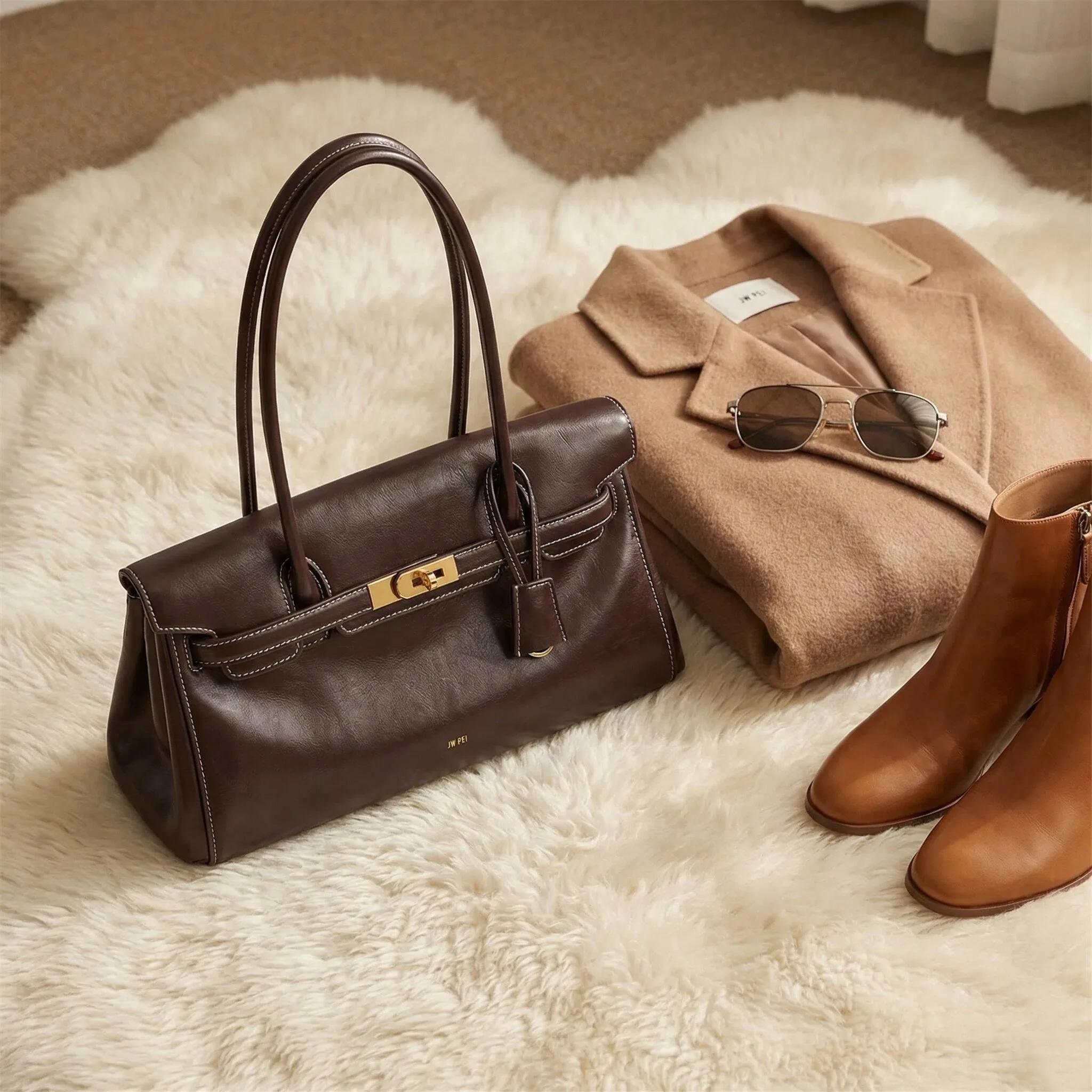 Nouveau sac à main en cuir souple pour femme JW PEI, tendance, avec boucle de verrouillage, petit de