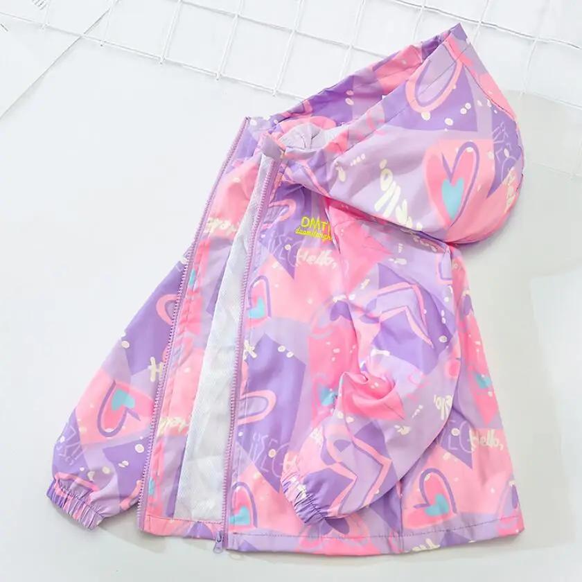 Veste coréenne dégradée à capuche pour filles et garçons, blazer coupe-vent doux printemps automne tendance