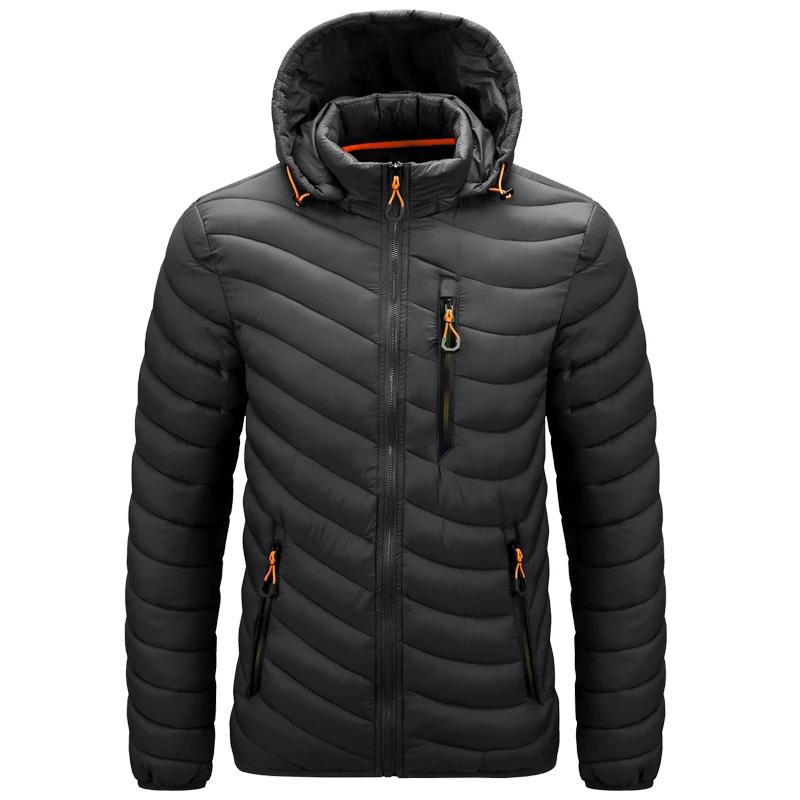 Veste d'extérieur légère pour hommes, à capuche, isolée, thermique, bouffante, chauffée, pour course