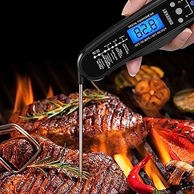 Thermomètre alimentaire de cuisine numérique pour thermomètre à viande avec 2 sondes pour la cuisson