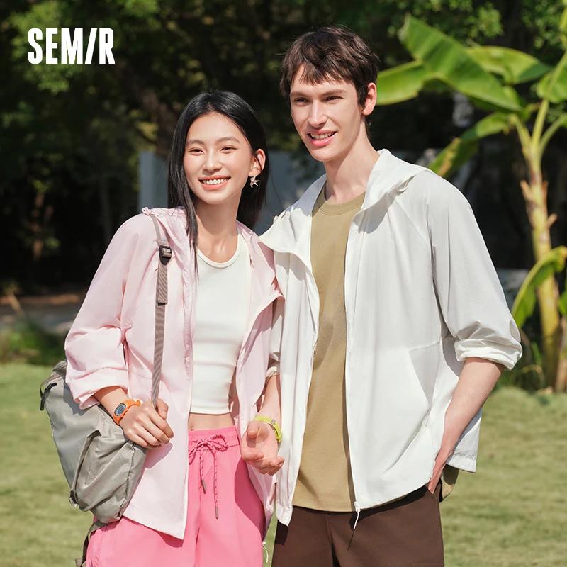 Veste UV Homme Semir 2026 Couleur Unie à Capuche Style Couple Sensation Fraîche Manches Raglan Décon