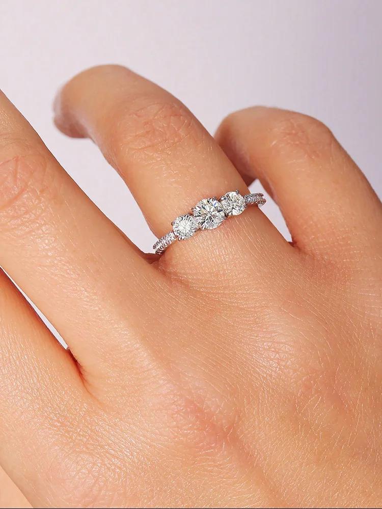 Bague ronde en argent Sterling 925 pour femmes, classique, mode, Zircon 0,5 ct, anniversaire, fiança