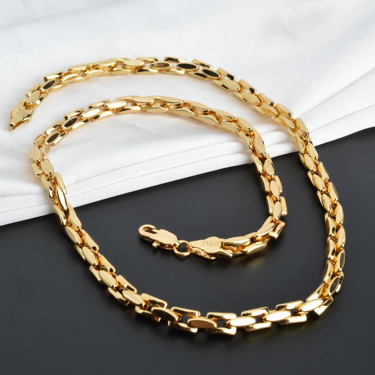 Collier chaîne à maillons hip hop plaqué or 18 carats pour femmes et hommes, ras du cou de couleur o