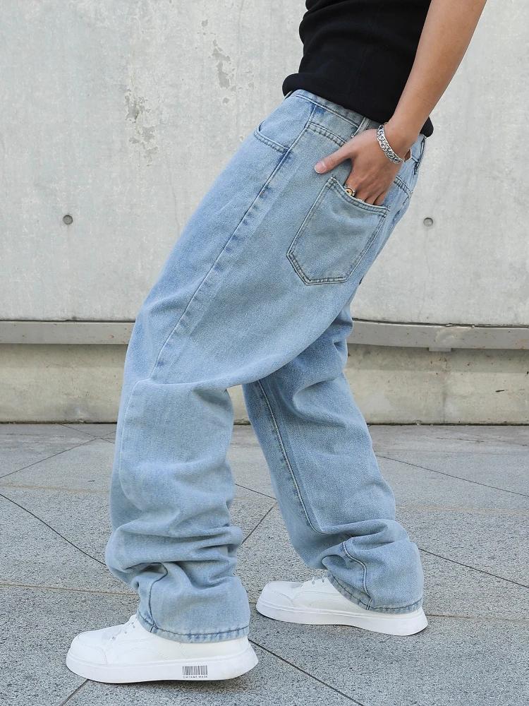 Jean Baggy à Jambes Larges pour Homme, Pantalon Surdimensionné, Droit, en Denim, Décontracté, Couleu