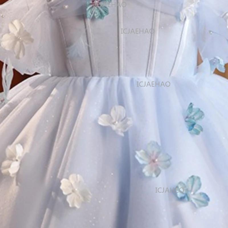 Robe de demoiselle d'honneur pour filles, robe de petite fée princesse, costume de spectacle pour en