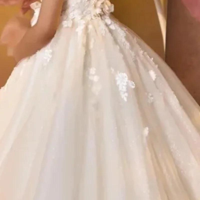 Robe de princesse royale en dentelle 2026 pour demoiselle d'honneur, avec longue traîne, pour specta