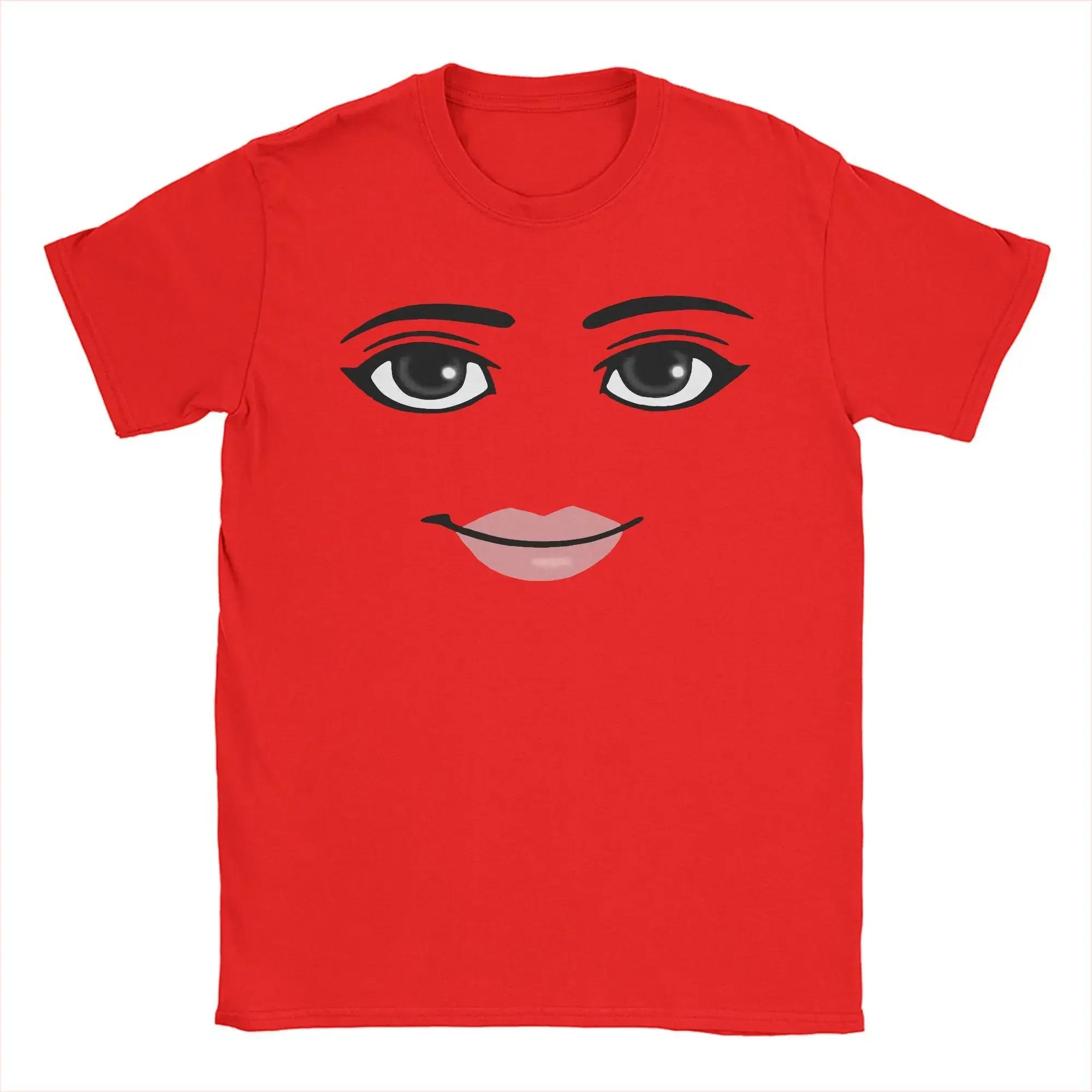 Col rond manches courtes vêtements été nouveauté Harajuku Streetwear Robot Robloxs femme visage jeu 