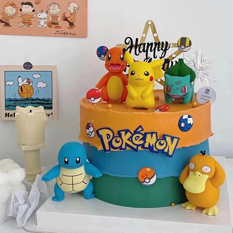 Décoration de gâteau Pokemon Pikachu, 13 pièces/ensemble, figurine de dessin animé, fournitures de d